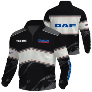 DAF Trucks Exclusive Logo Waffle Quarter-zip Sweatshirt OUFAWQS3D081904DAZ - DAF Trucks Sweatshirt