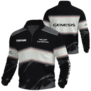 Genesis Exclusive Logo Waffle Quarter-zip Sweatshirt OUFAWQS3D081904GNZ - Genesis Sweatshirt