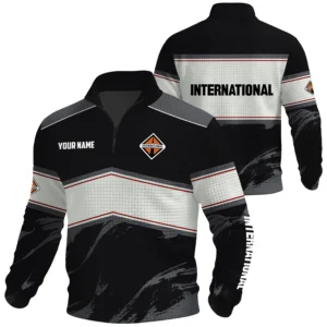 International Trucks Exclusive Logo Waffle Quarter-zip Sweatshirt OUFAWQS3D081904INZ - International Trucks Sweatshirt