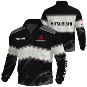 Mitsubishi Exclusive Logo Waffle Quarter-zip Sweatshirt OUFAWQS3D081904MSBZ - Mitsubishi Sweatshirt