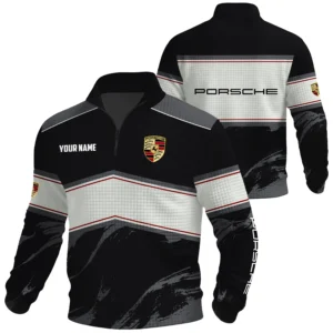 Porsche Exclusive Logo Waffle Quarter-zip Sweatshirt OUFAWQS3D081904POSZ - Porsche Sweatshirt