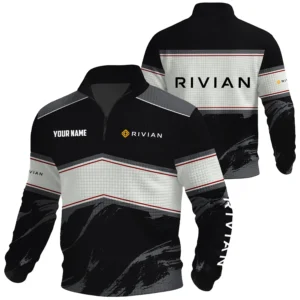 Rivian Exclusive Logo Waffle Quarter-zip Sweatshirt OUFAWQS3D081904RVZ - Rivian Sweatshirt
