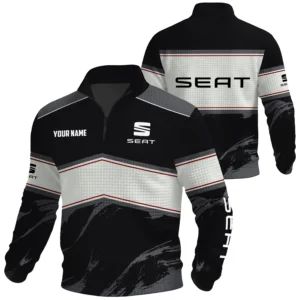 SEAT Cars Exclusive Logo Waffle Quarter-zip Sweatshirt OUFAWQS3D081904SETZ - SEAT Cars Sweatshirt