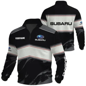 Subaru Exclusive Logo Waffle Quarter-zip Sweatshirt OUFAWQS3D081904SUZ - Subaru Sweatshirt