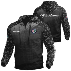 Alfa Romeo Exclusive Logo Waffle Quarter-zip Hoodie OUFAWQS3D081907AFZ - Alfa Romeo Hoodie