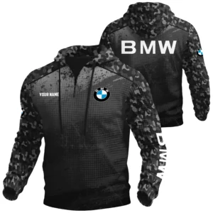 BMW Exclusive Logo Waffle Quarter-zip Hoodie OUFAWQS3D081907BMWZ - BMW Hoodie