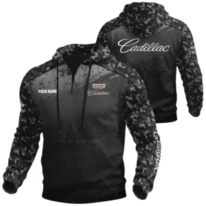 Cadillac Exclusive Logo Waffle Quarter-zip Hoodie OUFAWQS3D081907CDZ - Cadillac Hoodie