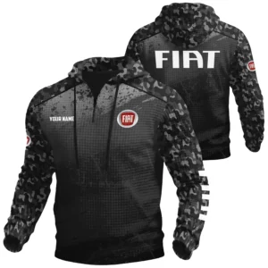 Fiat Exclusive Logo Waffle Quarter-zip Hoodie OUFAWQS3D081907FTZ - Fiat Hoodie