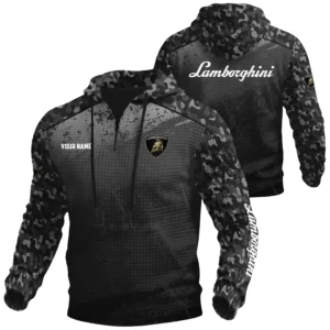 Lamborghini Exclusive Logo Waffle Quarter-zip Hoodie OUFAWQS3D081907LBGZ - Lamborghini Hoodie