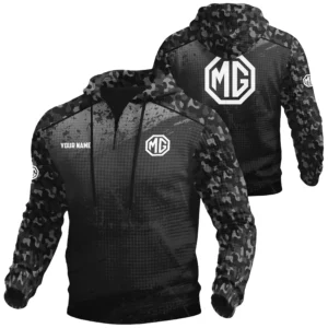 MG Cars Exclusive Logo Waffle Quarter-zip Hoodie OUFAWQS3D081907MGZ - MG Cars Hoodie