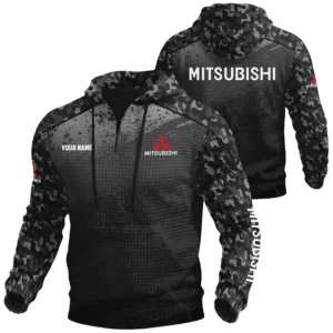 Mitsubishi Exclusive Logo Waffle Quarter-zip Hoodie OUFAWQS3D081907MSBZ - Mitsubishi Hoodie