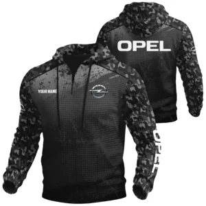 Opel Exclusive Logo Waffle Quarter-zip Hoodie OUFAWQS3D081907OPEZ - Opel Hoodie