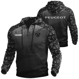 Peugeot Exclusive Logo Waffle Quarter-zip Hoodie OUFAWQS3D081907PGTZ - Peugeot Hoodie