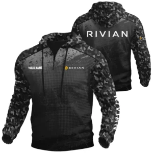 Rivian Exclusive Logo Waffle Quarter-zip Hoodie OUFAWQS3D081907RVZ - Rivian Hoodie