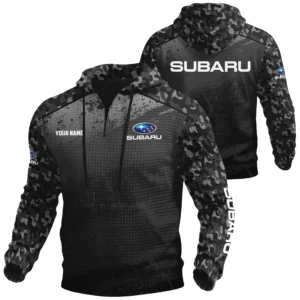 Subaru Exclusive Logo Waffle Quarter-zip Hoodie OUFAWQS3D081907SUZ - Subaru Hoodie