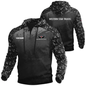 Western Star Exclusive Logo Waffle Quarter-zip Hoodie OUFAWQS3D081907WSZ - Western Star Hoodie