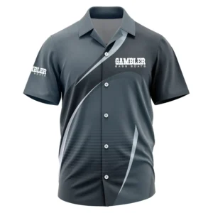 Gambler Exclusive Logo Performance Short Sleeve Camp Collar Shirt TTFSHWSCS001GBZ - Gambler Camp Collar Shirt