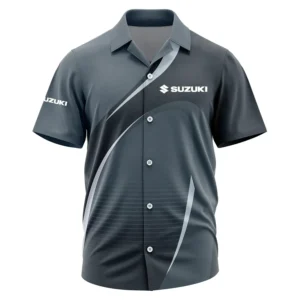 Suzuki Exclusive Logo Performance Short Sleeve Camp Collar Shirt TTFSHWSCS001SUZ - Suzuki Camp Collar Shirt
