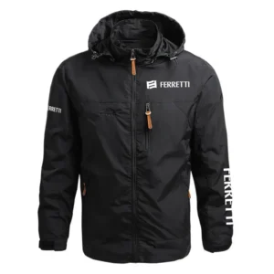 Ferretti Exclusive Logo Performance Waterproof Outdoor Jacket Detachable Hood TTFSWOJ2510FTZ - Ferretti Jacket