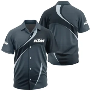 KTM Exclusive Logo Performance Short Sleeve Camp Collar Shirt OSMTBHWS001KTMZ - KTM Shirt - KTM Shirt