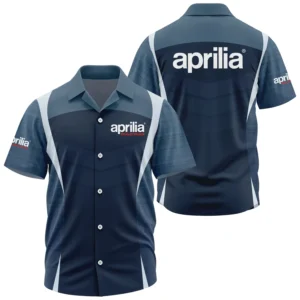 Aprilia Exclusive Logo Performance Short Sleeve Camp Collar Shirt OSMTBHWS003APZ - Aprilia Shirt - Aprilia Shirt