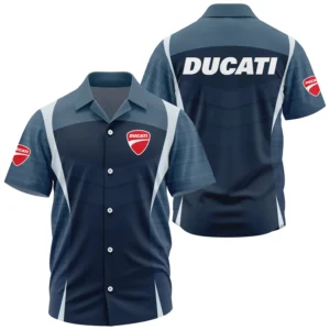 Ducati Exclusive Logo Performance Short Sleeve Camp Collar Shirt OSMTBHWS003DCZ - Ducati Shirt - Ducati Shirt