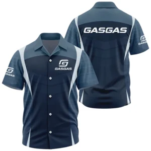 GasGas Exclusive Logo Performance Short Sleeve Camp Collar Shirt OSMTBHWS003GGZ - GasGas Shirt - GasGas Shirt