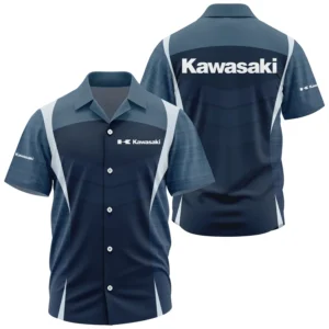 Kawasaki Exclusive Logo Performance Short Sleeve Camp Collar Shirt OSMTBHWS003KAZ - Kawasaki Shirt - Kawasaki Shirt