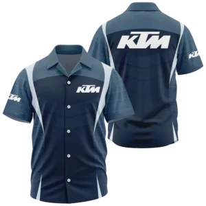 KTM Exclusive Logo Performance Short Sleeve Camp Collar Shirt OSMTBHWS003KTMZ - KTM Shirt - KTM Shirt