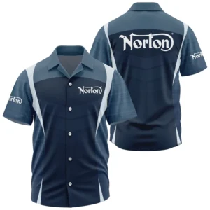 Norton Exclusive Logo Performance Short Sleeve Camp Collar Shirt OSMTBHWS003NRZ - Norton Shirt - Norton Shirt