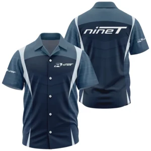 R nineT Exclusive Logo Performance Short Sleeve Camp Collar Shirt OSMTBHWS003RTZ - R nineT Shirt - R nineT Shirt