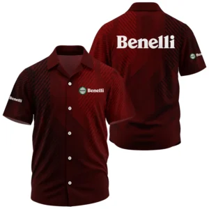 Benelli Exclusive Logo Performance Short Sleeve Camp Collar Shirt OSMTBHWS006BNZ - Benelli Shirt - Benelli Shirt