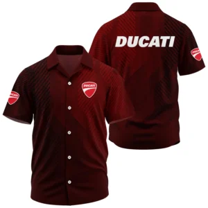 Ducati Exclusive Logo Performance Short Sleeve Camp Collar Shirt OSMTBHWS006DCZ - Ducati Shirt - Ducati Shirt
