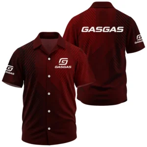 GasGas Exclusive Logo Performance Short Sleeve Camp Collar Shirt OSMTBHWS006GGZ - GasGas Shirt - GasGas Shirt