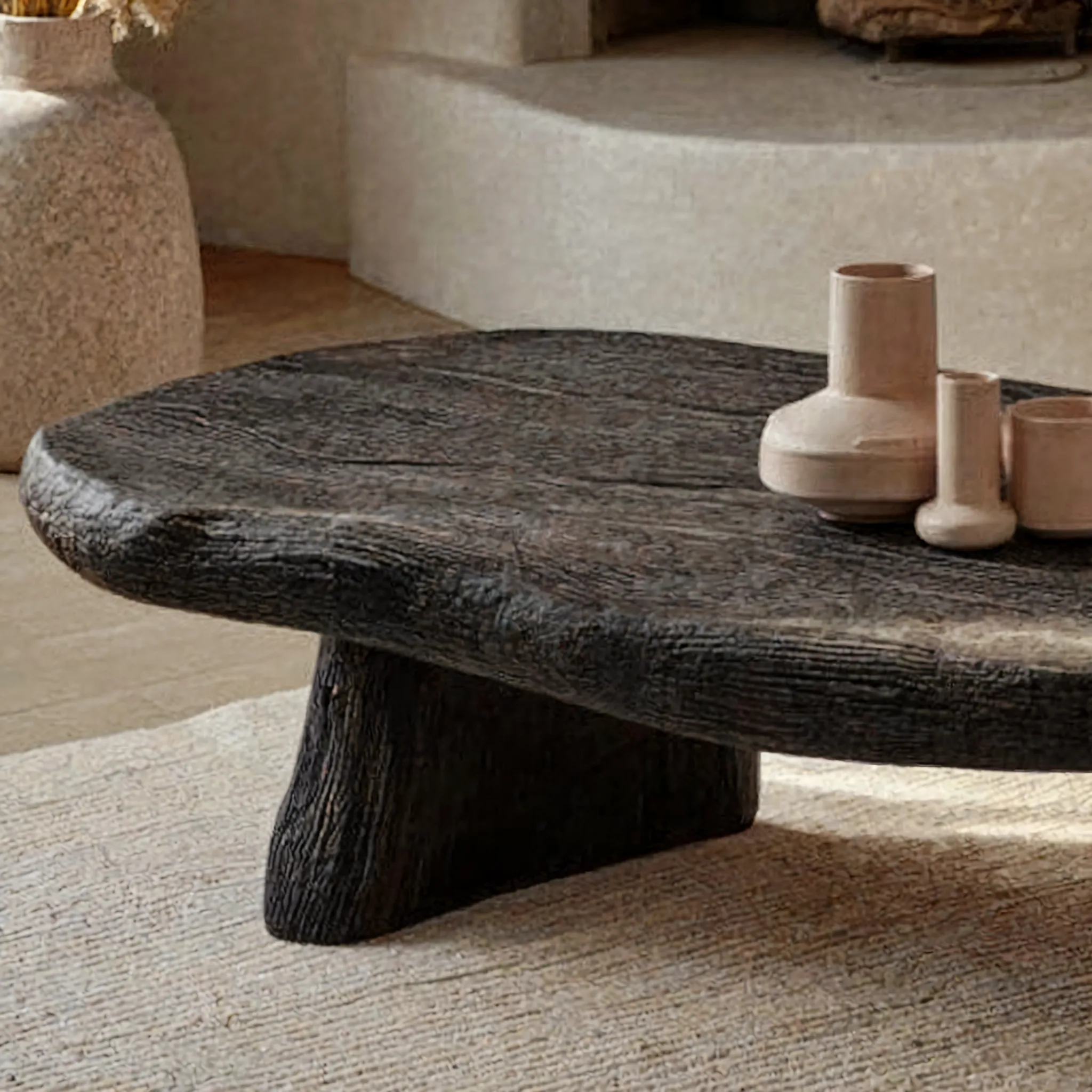 Driftwood Coffee Table Reclaimed Live Edge Solid Wood Handcrafted - Image 3