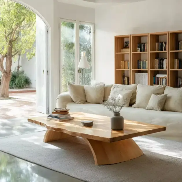 Wood Coffee Table Solid Handmade Living Room Accent